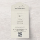 Sage Green Wedding RSVP QR Code All In One Einladung (Innen Boden)