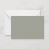 Sage Green Wedding RSVP | QR-Code-Umschließungskar Mitteilungskarte (Rückseite)
