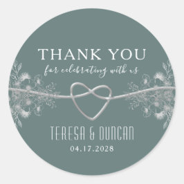 Sage Green Wedding Runder Aufkleber