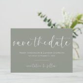Sage Green Wedding Save the Date (Stehend Vorderseite)