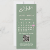 Sage Green Wedding Save the Date Calendar QR Code (Vorderseite)