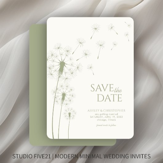 Sage Green Wedding Save the Date Card