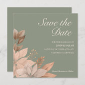 Sage Green Wedding Save the Date Einladung (Vorne/Hinten)