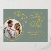 Sage Green Wedding Save the Date Foto