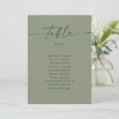 Sage Green Wedding Seating Chart | Minimalist Einladung (Stehend Vorderseite)