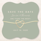 Sage Green Wedding speichern das Datum der Einladu Untersetzer (Vorderseite)