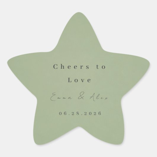 Sage Green Wedding Sticker (Vorderseite)