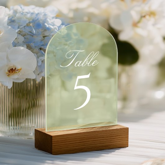 Sage Green Wedding Table Number Acryleinladungen