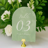 Sage Green Wedding Table Number Acrylic Acryleinladungen