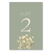 Sage Green Wedding Tischnummer Card (Rückseite)