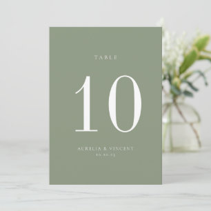 Sage Green Wedding Tischnummer Card