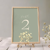 Sage Green Wedding Tischnummer Card