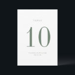 Sage Green Wedding Tischnummer Card<br><div class="desc">Moderne schick minimalistisch,  schlaue grüne Hochzeitskarte Tischnummer. Bitte beachten Sie,  dass die Tischnummern nummeriert und einzeln in Ihren Warenkorb aufgenommen werden müssen.</div>