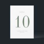 Sage Green Wedding Tischnummer Card<br><div class="desc">Moderne schick minimalistisch,  schlaue grüne Hochzeitskarte Tischnummer. Bitte beachten Sie,  dass die Tischnummern nummeriert und einzeln in Ihren Warenkorb aufgenommen werden müssen.</div>