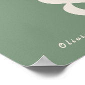 Sage Green Wedding Tischnummer Poster (Ecke)