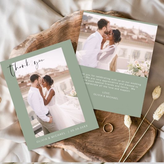 Sage Green Wedding Vielen Dank Foto Minimalistisch