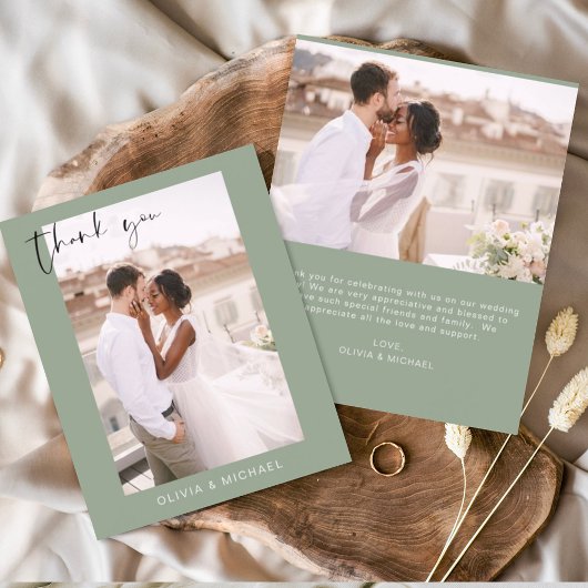 Sage Green Wedding Vielen Dank Foto Minimalistisch
