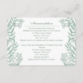Sage Green Wedding Vintag Botanical Begleitkarte (Rückseite)