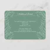 Sage Green Wedding Vintag Botanical Begleitkarte (Vorderseite)