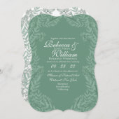 Sage Green Wedding Vintag Botanical Einladung (Vorne/Hinten)
