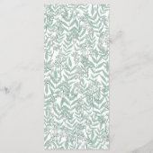 Sage Green Wedding Vintag Botanical Menu Menükarte (Rückseite)