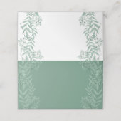 Sage Green Wedding Vintag Botanical Platzkarte (Außenseite Aufgefaltet)