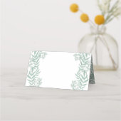 Sage Green Wedding Vintag Botanical Platzkarte (Rückseite)