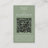 Sage Green Wedding Website QR Code Photo Rsvp    Begleitkarte (Vorderseite)