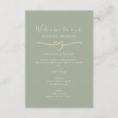 Sage Green Wedding Weekend Info Card Begleitkarte (Vorderseite)