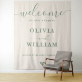 Sage Green Wedding Welcome Background Wandteppich (Beispiel)