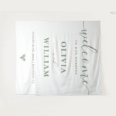 Sage Green Wedding Welcome Background Wandteppich (Vorderseite (Horizontal))