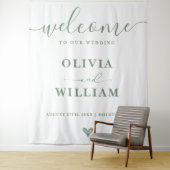 Sage Green Wedding Welcome Background Wandteppich (Beispiel)