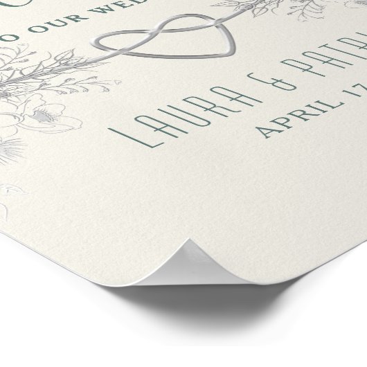 Sage Green Wedding Welcome Poster (Ecke)