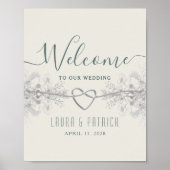 Sage Green Wedding Welcome Poster (Vorne)