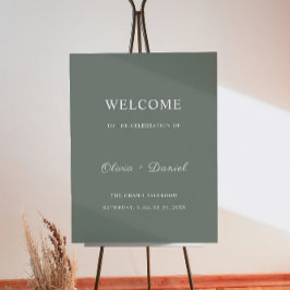 Sage Green Wedding Welcome Sign Poster
