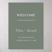 Sage Green Wedding Welcome Sign Poster (Vorne)