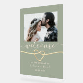 Sage Green Wedding Willkommen Acrylschild (Winkel)