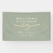 Sage Green Wedding Willkommen Banner (Horizontal)