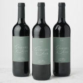 Sage Green Wedding Wine Label – Cheers to Love Weinetikett (Flaschen)