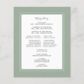 Sage Green Wedding Zeremonie Elegantes Budget Prog (Rückseite)