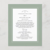 Sage Green Wedding Zeremonie Elegantes Budget Prog (Vorderseite)
