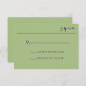 Sage Green Wedite Invite Response Card RSVP Karte (Vorne/Hinten)
