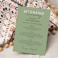 Sage Green Weekend Geburtstagsfeier Einladung