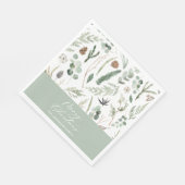 Sage Green Weihnachten minimale botanische Serviette (Ecke)