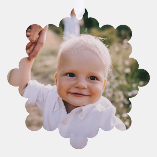 Sage green Weihnachten minimales botanisches Foto Ornament Karte (Rückseite)