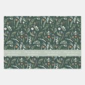 Sage green Weihnachten modern minimalbotanisch Geschenkpapier Set (Vorderseite 3)