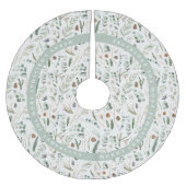 Sage green Weihnachten Moderne minimale botanische Polyester Weihnachtsbaumdecke (Vorderseite)