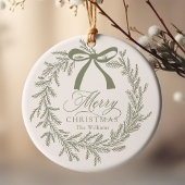 Sage Green Weihnachtsfeiertag Keramik Ornament