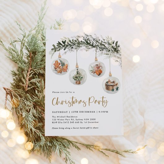 Sage Green Weihnachtsschmuck Winter Holiday Party Einladung