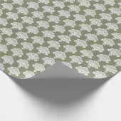 Sage Green | Weißes Damaskop-Papier Geschenkpapier (Ecke)